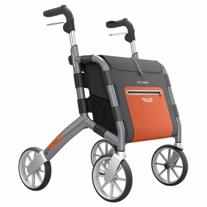 TrustCare Rollator Let's Shop (6,9 kg) | TrustCare | Grote tas | Weggewerkte remkabels | Design | Grijs | TCLS102