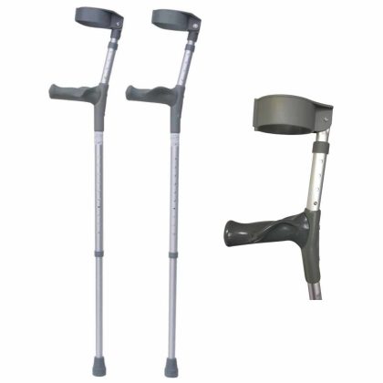 ThuiszorgwinkelXL Elleboogkruk Ergonomisch (set van 2 stuks) | Hoogte handvat: 72 - 98 cm | Loopkrukken | Anatomische handgrepen | Gesloten manchet