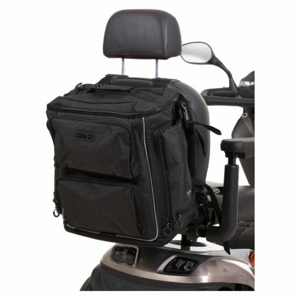 ThuiszorgwinkelXL Torba Luxe rolstoeltas & scootmobieltas | Met opbergvak voor wandelstok | Zwart | PR34061-BK