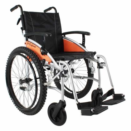 Excel Rolstoel G-Explorer (12,5 kg) | Excel | Zitbreedte 45 cm | Framekleur zilver | Luchtbanden | Verstelbare duwhandvatten | 3373MK5113