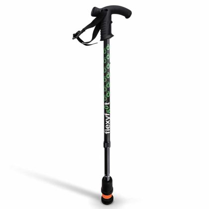 Flexifoot Wandelstok met Derby handvat | Kies uw kleur : Zwart | Flexifoot
