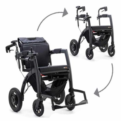 Rollz Motion Electric - Elektrische rolstoel & Rollator in één | Opvouwbaar | Kleur: Zwart | 2010RE0001