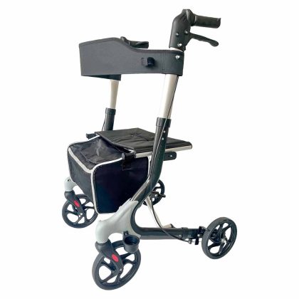 ThuiszorgwinkelXL Lichtgewicht Rollator met Luxe tas | Donkergrijs | Geleverd met tas, rugsteun en stokhouder | Aluminium | Rollators | Mobiliteit