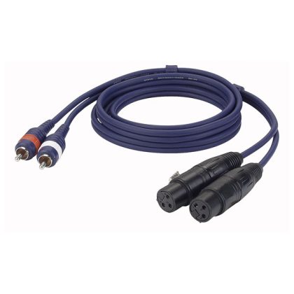 DAP FL25 - 2 RCA Male > 2 XLR female 3P kabel 1,5 meter