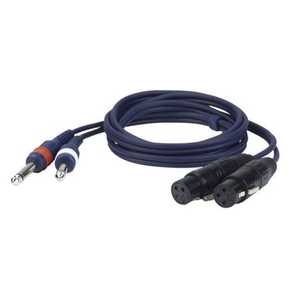 DAP FL43 - 2x mono Jack - XLR female 3P kabel 3 meter