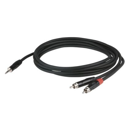 DAP FLX30 aux kabel - Stereo mini jack > 2 RCA Male 1,5 m met verzonken jack