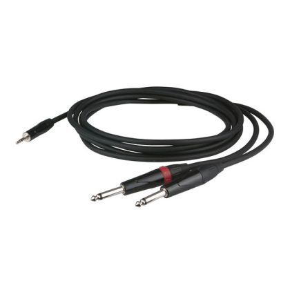 DAP FLX31 aux kabel - stereo mini Jack > 2 mono Jack L/R 1,5 m met verzonken jack