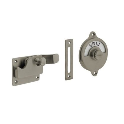 Intersteel WC-Slot hendel met bocht vrij/bezet mat nikkel