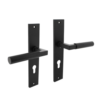 Intersteel Deurklink Bau-Stil op schild met profielcilindergat 72mm mat zwart