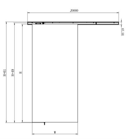 Loftdeur Zwart Modern Schuifdeursysteem 200/240cm wandmontage