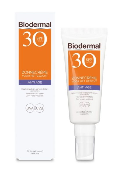 Biodermal Biodermal Zonnebrand Crème Gezicht Anti Age SPF30 - 40 ml