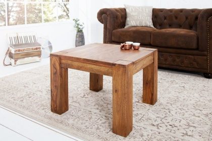 Invicta Interior Massief houten salontafel MAKASSAR 60cm Sheesham unieke korrel - 16910