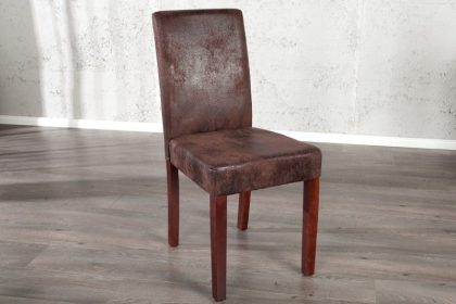 Invicta Interior Edele koloniale stoel GENUA sigaarbruin vintage look grenen massief houten poten - 22207