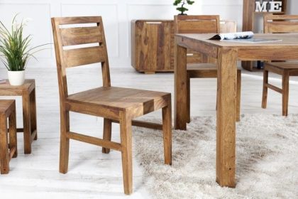 Invicta Interior Massieve stoel PURE Sheesham massief hout unieke nerf - 35861