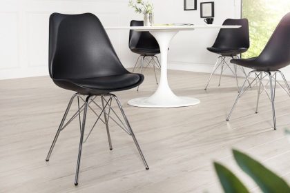 Invicta Interior Retro stoel SCANDINAVIA MEESTERSTUK zwart chroom frame - 36185