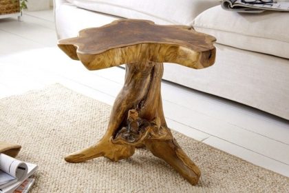Invicta Interior Massieve bijzettafel ROOT 40cm teak met jaarringen - 38237