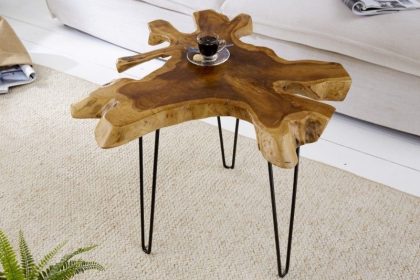 Invicta Interior Unieke bijzettafel WILD 60 cm teakhouten salontafel - 38242