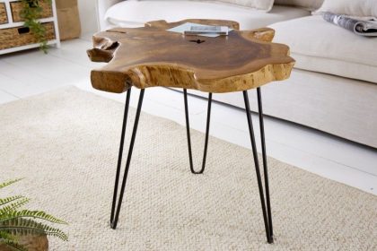 Invicta Interior Unieke bijzettafel WILD 50cm teakhouten salontafel - 38243