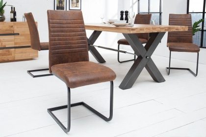 Invicta Interior industrieele sledestoel APPARTEMENT antiek bruin met metalen frame - 39377