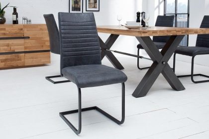 Invicta Interior industrieele sledestoel APPARTEMENT antiekgrijs met metalen frame - 39378