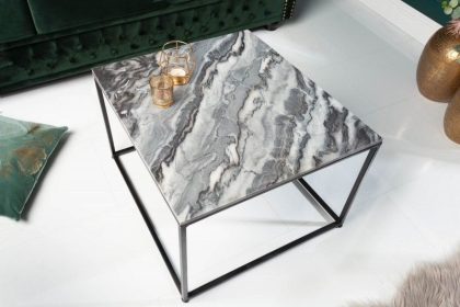 Invicta Interior Elegante salontafel ELEMENTS 50cm grijs met gepolijst marmeren blad - 40113