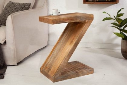 Invicta Interior Massieve bijzettafel Z 45cm mangohout Z-vorm met de hand gemaakt - 41002