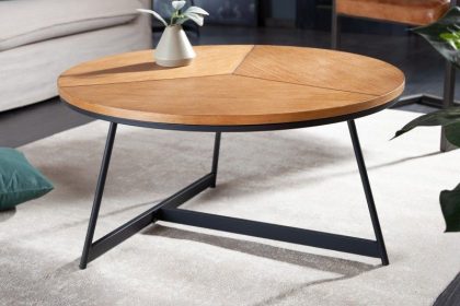 Invicta Interior Design salontafel OAK ELEGANCE 80cm eiken zwart metalen frame - 41205