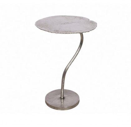 Invicta Interior Handgemaakte bijzettafel ABSTRACT LEAF 40cm zilver - 41283