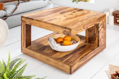 Invicta Interior Salontafel van massief fijn hout GIANT 60 cm Sheesham Stone Finish - 36331