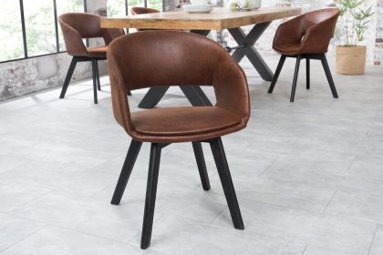 Invicta Interior Design stoel NORDIC STAR antiek bruin houten poten - 43422