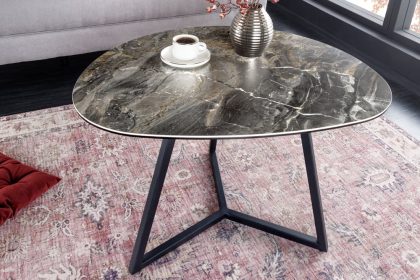Invicta Interior Moderne salontafel MARVELOUS 70cm taupe marmeren keramiek gemaakt in Italie - 42143