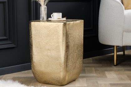 Invicta Interior Design bijzettafel UNIT 45cm goud gehamerd handgemaakt metaal aluminium - 42733
