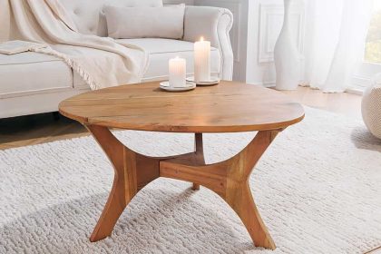 Invicta Interior Massief houten salontafel ARCHITECTURE 70 cm natuurlijke honing afwerking acacia driehoekig - 43739