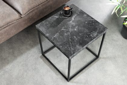 Invicta Interior Moderne bijzettafel ARCHITECTURE 45cm grafiet metalen frame - 44758