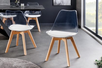 Invicta Interior Design Stoel SCANDINAVIA MEISTERSTÜCK transparant wit kunststof beukenhout naturel - 44164