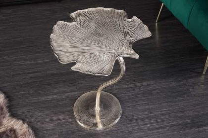 Invicta Interior Decoratieve bijzettafel GINKGO LEAF 45cm zilver handgemaakt metaal - 41790