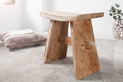 Invicta Interior Massieve kruk ZEN 40cm teakhouten bijzettafel - 18672