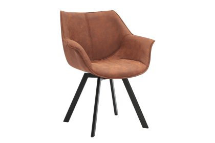 Invicta Interior Draaistoel THE DUTCH RETRO, 180° draaibaar, antiekbruin, zwarte poten - 48435