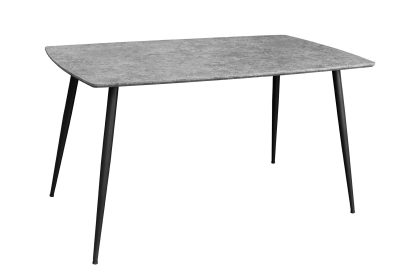 Invicta Interior Eettafel APARTMENT 120 cm, grijze steenlook met zwart metalen frame - 47064