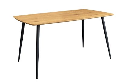 Invicta Interior Eettafel APARTMENT 120 cm, natuurlijke eikenhoutlook met zwart metalen frame - 47063