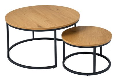 Invicta Interior Salontafel ELEGANCE 80 cm, set van 2, met een look van wild eikenhout - 43642