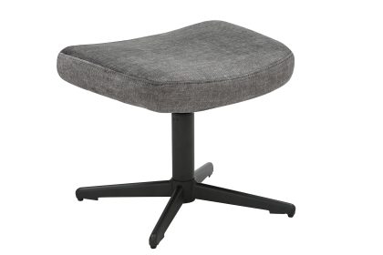 Invicta Interior Kruk VOGUE 45 cm draaibaar fluweelgrijs met zwart metalen frame - 46704