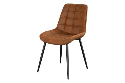 Invicta Interior Stoel ROADSTAR van microvezel in cognacbruin met zwarte metalen poten - 47481