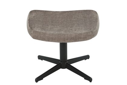 Invicta Interior Kruk VOGUE 45 cm draaibaar fluweel taupe met zwart metalen frame - 46702