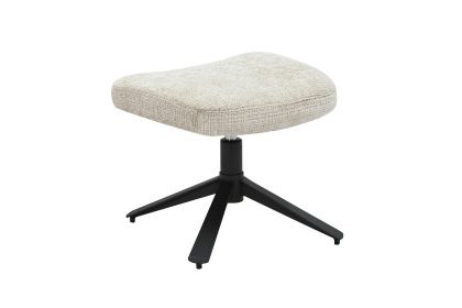 Invicta Interior Kruk CLOUD 45 cm draaibaar, bekleed met gestructureerde stof in champagnebeige met zwart metalen frame - 46706