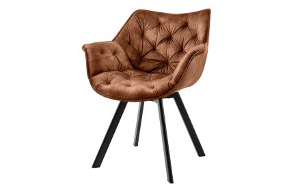 Invicta Interior Draaistoel THE DUTCH COMFORT, 180° draaibaar, met armleuningen, fluweel, roestbruin. - 46667