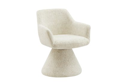 Invicta Interior Draaistoel AMBIENTO 180° met armleuningen, chenille stof, beige, automatische terugkeerfunctie - 47789