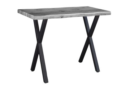 Invicta Interior Bartafel WILD, 120 cm tafelblad, 40 mm X-poten, wilde eikenlook, grijs - 47635