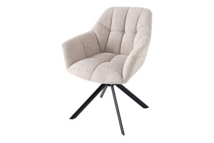 Invicta Interior Draaistoel PAPILLON 180° draaibaar met armleuningen bouclé beige - 44592