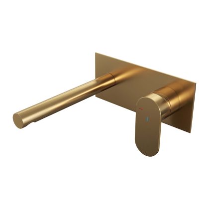 Brauer Gold Edition inbouw wastafelmengkraan C1 met rechte uitloop - goud geborsteld PVD